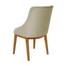 Kit 2 Cadeiras de Jantar Luxo Estofada Elisa Anatômica Capitonê Veludo Bege Base Madeira Maciça - 3