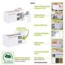 Ver imagem 5 de Cama Solteiro Multifuncional Jamaica 2 Portas 1 Gaveta Branco - Art In Móveis
