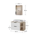 Ver imagem 4 de Gabinete Banheiro Volcano 80cm (armário + Cuba + Espelheira +tampo Vidro) Madeirado / Branco