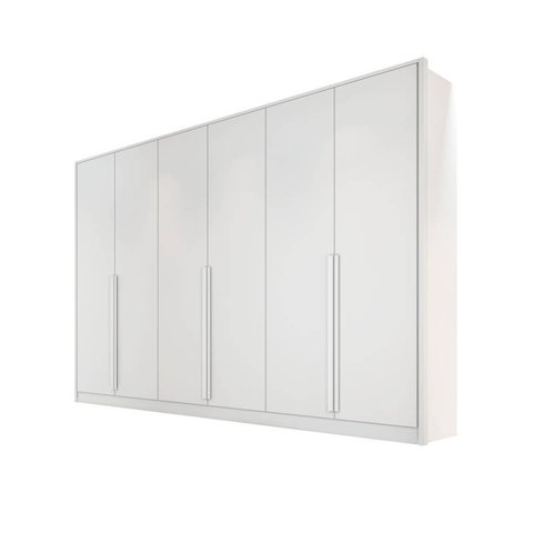 Guarda-roupa casal 6 portas 9 gavetas 2,70m Ibiza-Branco - Bianchi Móveis