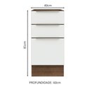 Ver imagem 2 de Balcão Madesa Lux 40 cm 3 Gavetas (Sem Tampo) Rustic/Branco Veludo Cor:Rustic/Branco Veludo