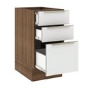 Ver imagem 3 de Balcão Madesa Lux 40 cm 3 Gavetas (Sem Tampo) Rustic/Branco Veludo Cor:Rustic/Branco Veludo
