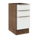 Ver imagem 1 de Balcão Madesa Lux 40 cm 3 Gavetas (Sem Tampo) Rustic/Branco Veludo Cor:Rustic/Branco Veludo