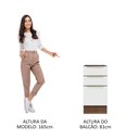Ver imagem 4 de Balcão Madesa Lux 40 cm 3 Gavetas (Sem Tampo) Rustic/Branco Veludo Cor:Rustic/Branco Veludo