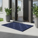 Ver imagem 4 de Capacho Tapete Arabesco Porta Entrada Pvc Antiderrapante Azul Marinho