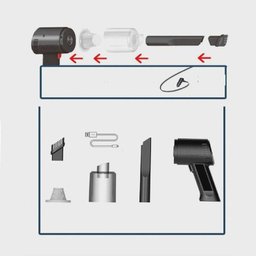 Aspirador Pó Portátil Casa e Automotivo Recarregável sem Fio - 3