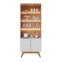 Ver imagem 3 de Conjunto Cristaleira 4 Portas com Led e Buffet Sala de Jantar 3 Portas com Nicho Noronha