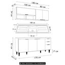 Ver imagem 2 de Armário de Cozinha CP01 com Pia 180cm Pérola Z34 Branco - Mpozenato