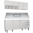 Ver imagem 4 de Armário de Cozinha CP01 com Pia 180cm Pérola Z34 Branco - Mpozenato