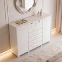 Ver imagem 7 de Cômoda Sapateira 2 Portas 7 Gavetas com Chave Riviera A04 Branco - Lyam Decor