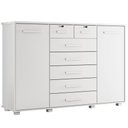 Ver imagem 1 de Cômoda Sapateira 2 Portas 7 Gavetas com Chave Riviera A04 Branco - Lyam Decor