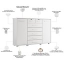 Ver imagem 3 de Cômoda Sapateira 2 Portas 7 Gavetas com Chave Riviera A04 Branco - Lyam Decor