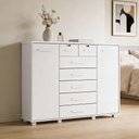 Ver imagem 6 de Cômoda Sapateira 2 Portas 7 Gavetas com Chave Riviera A04 Branco - Lyam Decor