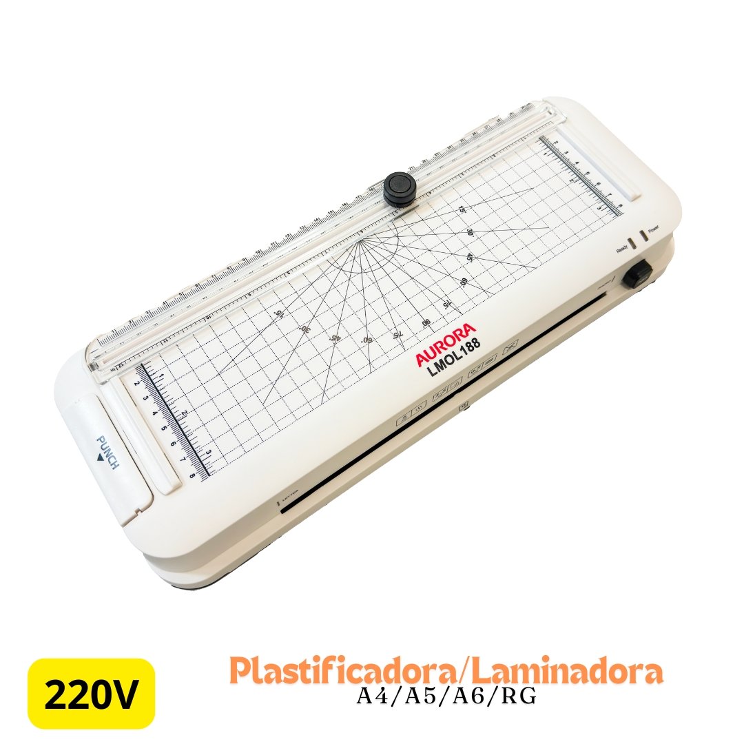 Plastificadora A4 Laminador Refilador Perfurador Aurora 220v - 5