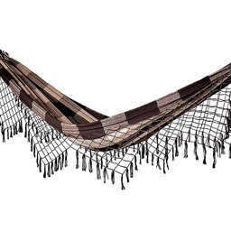 Rede de Dormir Casal Balanço de Algodão Reforçada 3,80m x 1,50m Varias Cores:Caramelo com marrom xad - 2