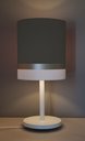 Ver imagem 2 de Abajur Faixas Bronze Base Branco Cúpula 20x43: Preto