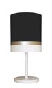 Ver imagem 1 de Abajur Faixas Bronze Base Branco Cúpula 20x43: Preto