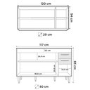 Ver imagem 4 de Armário Aéreo Honduras e Balcão Gabinete para Pia 120cm Suécia Branco/castanho - Lumil Móveis