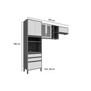 Ver imagem 3 de Cozinha Modulada Completa Tempranillo 3 Peças 2aéreos+ 1 Paneleiro C3p82 Amendoa Off White Ronipa