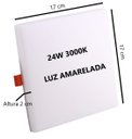 Ver imagem 2 de Painel Plafon LED Quadrado 24W 3000K Bivolt 17x17cm Sala Quarto Corredor