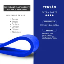 Super Band Elástico Forte Grossa Power Band Faixa Exercício Academia em Casa Malhar Fitness Funciona - 7