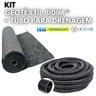 Kit 100M² Manta Geotêxtil Bidim + 100M Tubo para Drenagem 4" Corrugado Preto - 3