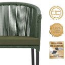 Ver imagem 3 de Mesa com 4 Cadeiras de Jantar Roma 100cm e Noronha em Aluminío Preto Corda Nautica Estofado 13 Trama