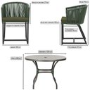 Ver imagem 2 de Mesa com 4 Cadeiras de Jantar Roma 100cm e Noronha em Aluminío Preto Corda Nautica Estofado 13 Trama