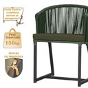 Ver imagem 4 de Mesa com 4 Cadeiras de Jantar Roma 100cm e Noronha em Aluminío Preto Corda Nautica Estofado 13 Trama