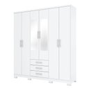 Ver imagem 1 de Guarda Roupa Casal City 6 Portas Branco com Espelho - Henn