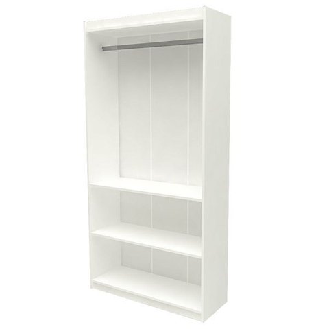 Estante Com Cabideiro 2 Prateleiras 100% MDF Modelo Light 90x180x32 cm Comac