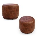 Ver imagem 1 de Kit 02 Puffs Decorativos Orgânicos Molly Redondo Couríssimo Whisky - Abmaza