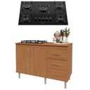 Ver imagem 7 de Conjunto Balcão de Cozinha 1,20m Turim com Cooktop 5 Bocas Essencial Movelove Mdf/mdp Nature