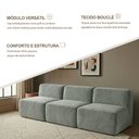 Ver imagem 2 de Sofá Modular Boucle Kit 3 Módulos 3 Meios Sofá Reto Espuma Premium Sala a Vácuo 2,31m - Cinza