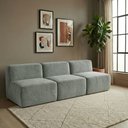 Ver imagem 1 de Sofá Modular Boucle Kit 3 Módulos 3 Meios Sofá Reto Espuma Premium Sala a Vácuo 2,31m - Cinza