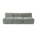 Ver imagem 5 de Sofá Modular Boucle Kit 3 Módulos 3 Meios Sofá Reto Espuma Premium Sala a Vácuo 2,31m - Cinza