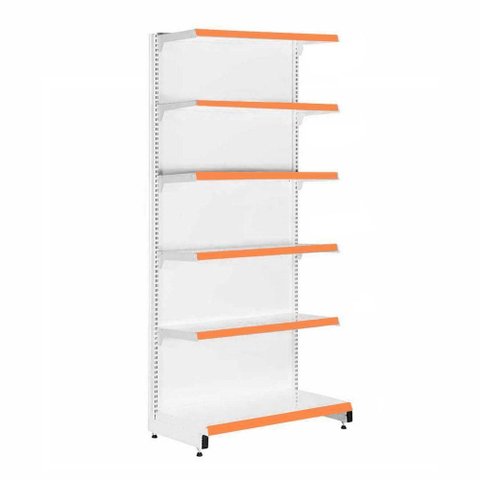 Gôndola Prateleira para Supermercado 6 Níveis 40x30 New Plus 2,00 Parede Inicial Pe Laranja - Sa G