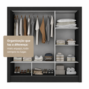 Ver imagem 6 de Guarda-Roupa Casal 3 Portas Correr com Espelho Real Yescasa Preto