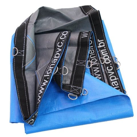 Lona 500 micra jardim toldo azul cinza 4x2,5 argola loneiro