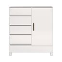 Ver imagem 4 de Cômoda Sapateira 1 Porta 4 Gavetas Fit 1.4 para Quarto Branco Santos Andirá