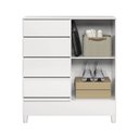 Ver imagem 3 de Cômoda Sapateira 1 Porta 4 Gavetas Fit 1.4 para Quarto Branco Santos Andirá