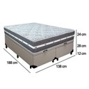 Ver imagem 4 de Cama Box Baú Casal Bipartido Sintético + Colchão Anjos Black Graphite Molas Ensacadas 138cm
