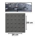 Ver imagem 3 de Piso Tátil 10pçs Borracha Pvc 25x25 Alerta Cinza
