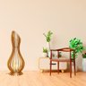 Abajur Grande de Chão ANA MARIA MDF Luminária-:MDF CRU/60x18cm - 3