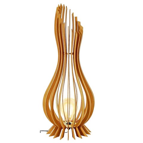 Abajur Grande de Chão ANA MARIA MDF Luminária-:MDF CRU/60x18cm