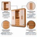 Ver imagem 4 de Guarda-Roupa Casal com Espelho 4 Portas 3 Gavetas com LED Bege Cinamomo Off White Rio de Janeiro