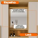 Ver imagem 6 de Guarda-Roupa Casal com Espelho 4 Portas 3 Gavetas com LED Bege Cinamomo Off White Rio de Janeiro