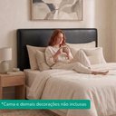 Ver imagem 6 de Cabeceira Painel Suspenso Casal 140 cm Luna Retangular Corino Preto Artte