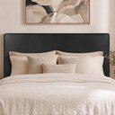 Ver imagem 2 de Cabeceira Painel Suspenso Casal 140 cm Luna Retangular Corino Preto Artte