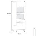 Ver imagem 4 de Multiuso para Forno e Microondas Seul 3 Portas 2 Gavetas Nogueira com Off White Atualle